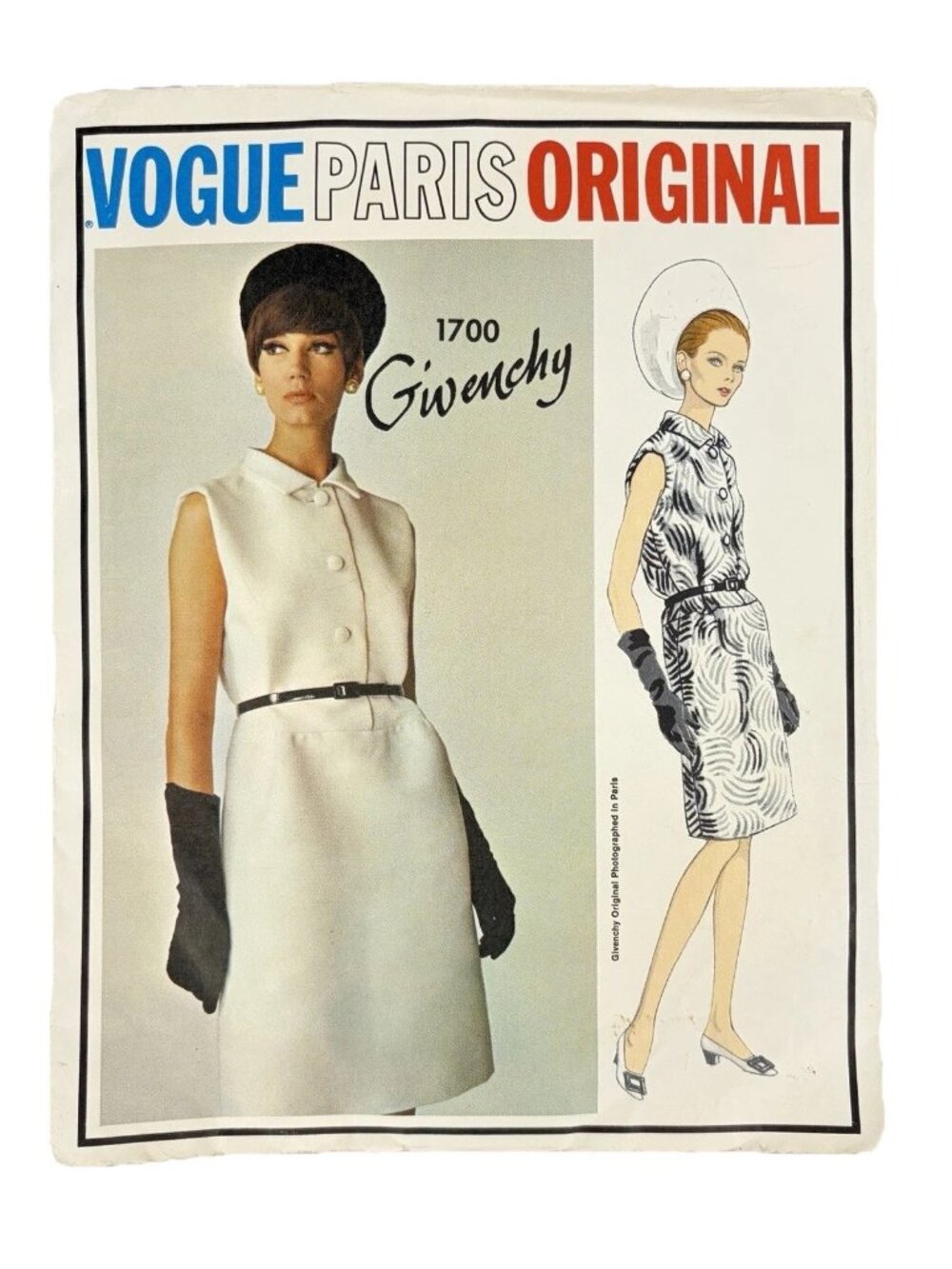 Vintage 1967 Vogue Paris Original Givenchy Sewing Pattern 1700 Size 10